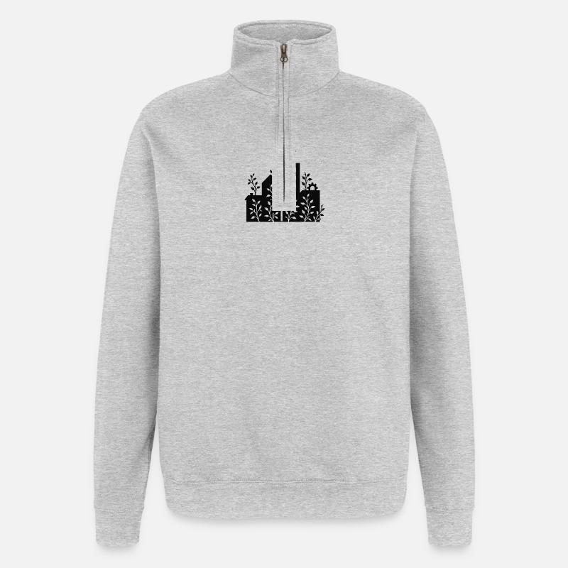 Horizon - Sweat à zip 1/4 - gris chiné