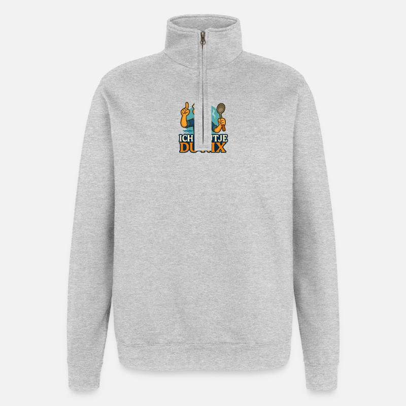 Bootsküchenchef Spruch "Ich Smutje - Du Nix" - Quarter-Zip-Sweatshirt - Grau meliert