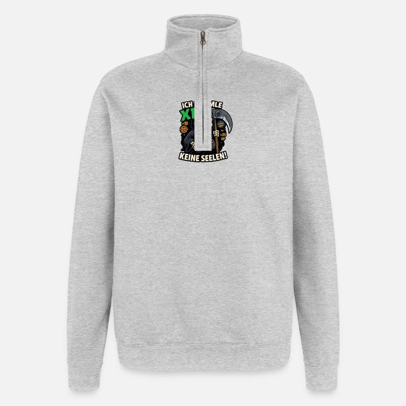 I'm collecting XP, not souls! - Quarter-Zip Sweatshirt - heather grey