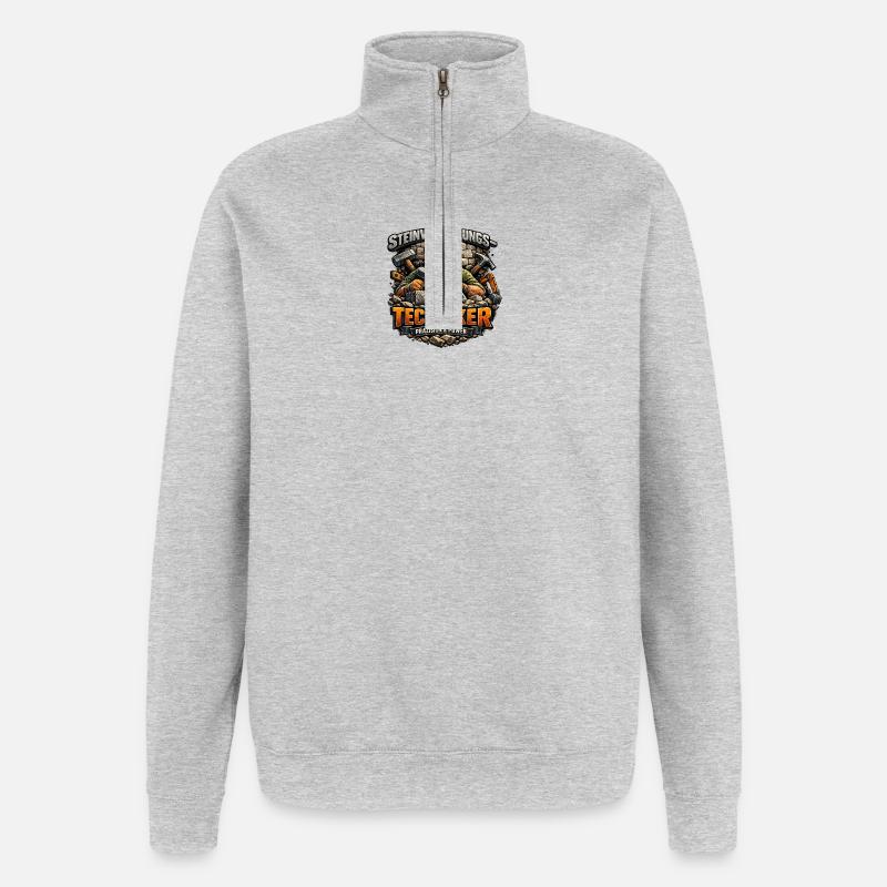 Technicien en déplacement de pierres - Sweat à zip 1/4 - gris chiné
