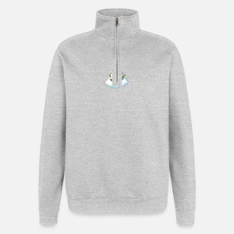 Fire-Blowers on Clouds - Quarter-Zip Sweatshirt - heather grey