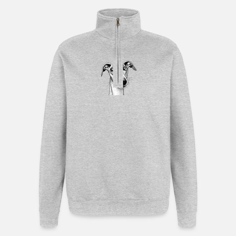 is what? mischievous greyhound - Quarter-Zip Sweatshirt - heather grey