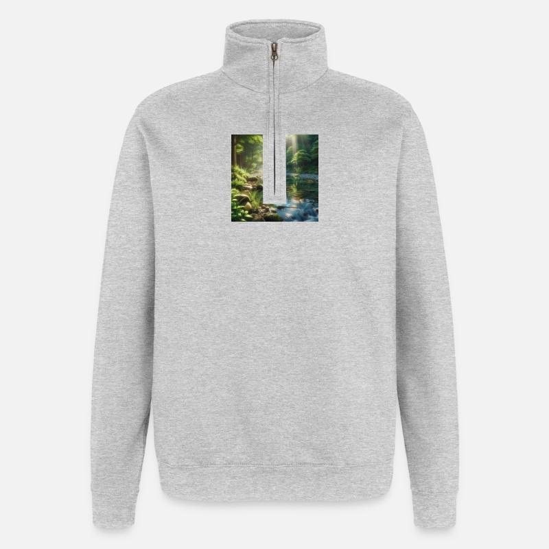 Silence Skogsbäck - Sweat à zip 1/4 - gris chiné