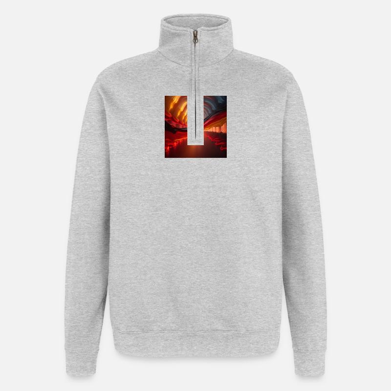 Flaggen Deutschland - Quarter-Zip-Sweatshirt - Grau meliert