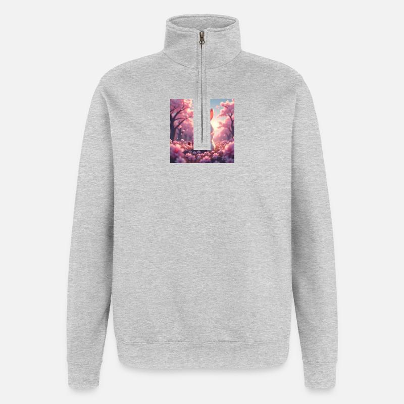 Easter Bunny - Quarter-Zip Sweatshirt - heather grey