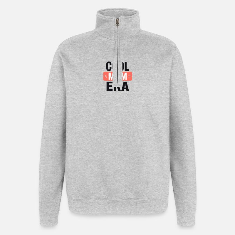 Coole Mom Era  - Quarter-Zip-Sweatshirt - Grau meliert