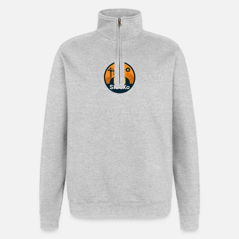 SiGeKo Bau-Sicherheit Silhouette - Quarter-Zip-Sweatshirt - Grau meliert