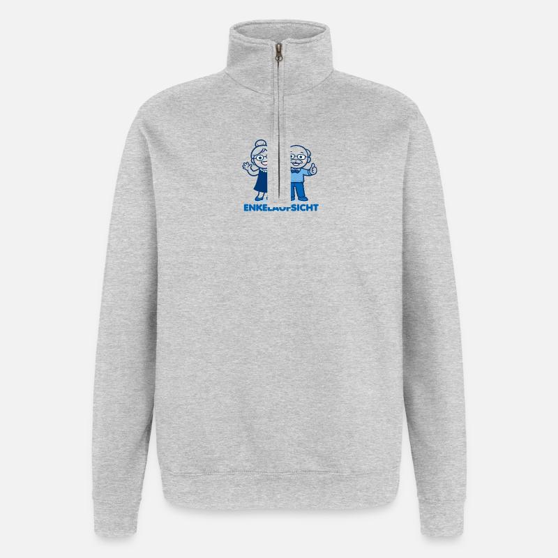 Enkelaufsicht Blaues Duo - Quarter-Zip-Sweatshirt - Grau meliert