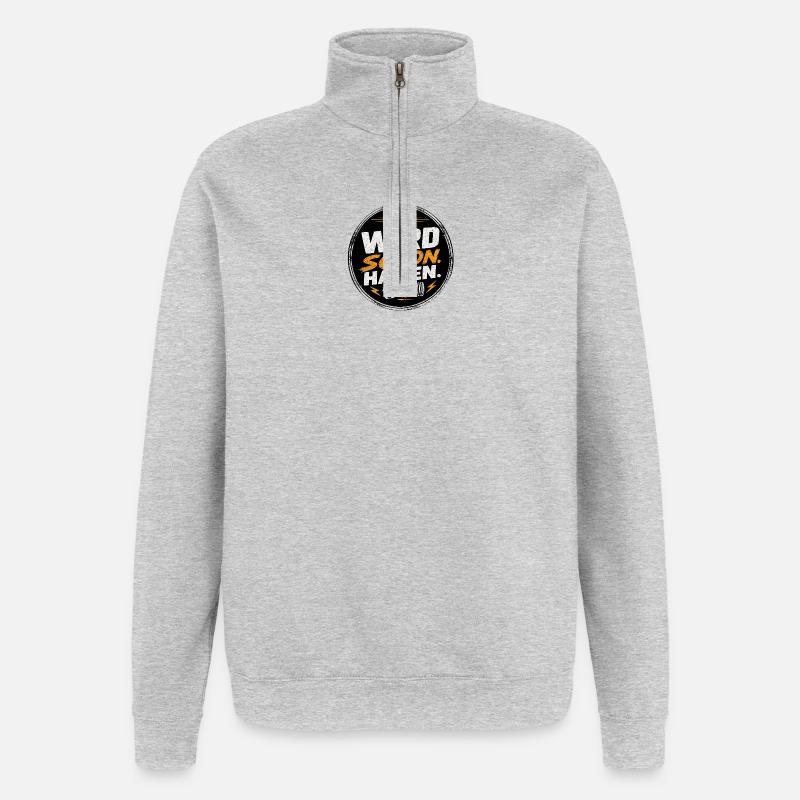 Wird Schon Halten Mechaniker - Quarter-Zip-Sweatshirt - Grau meliert
