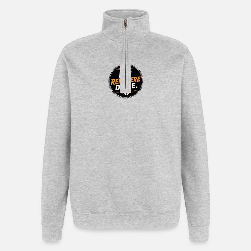 Ich repariere Dinge – Handwerk Spruch - Quarter-Zip-Sweatshirt - Grau meliert