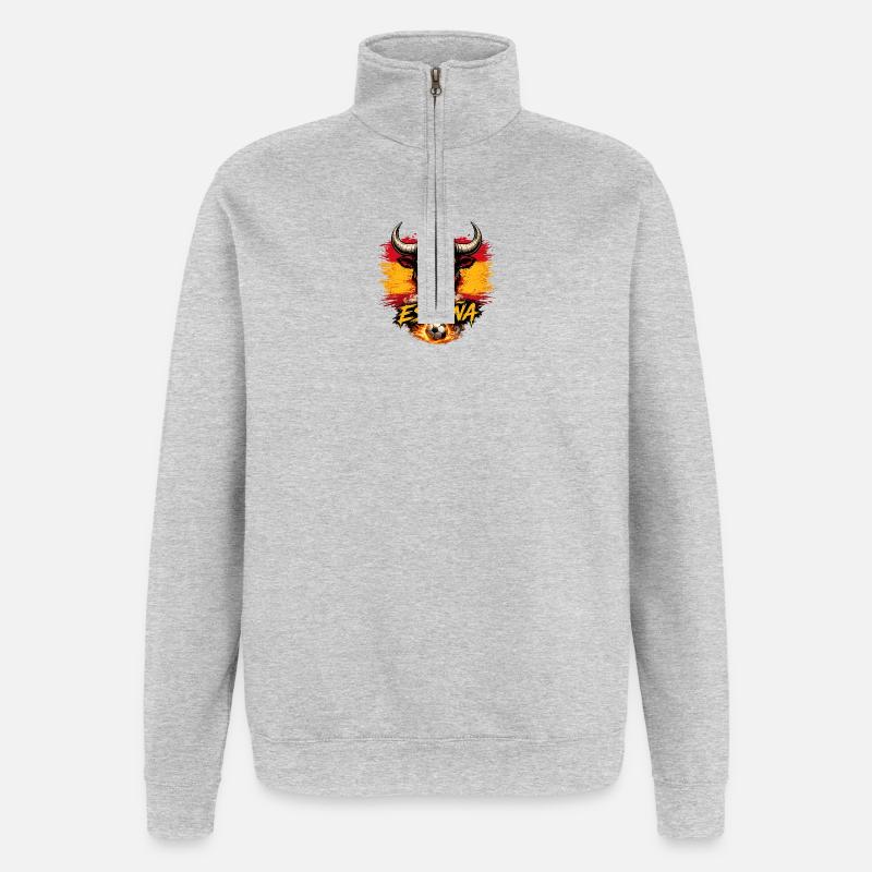 Esp_El Toro - Quarter-Zip-Sweatshirt - Grau meliert