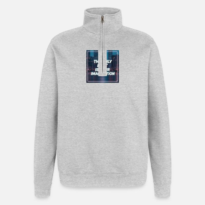 Seule votre imagination pose des limites - Sweat à zip 1/4 - gris chiné