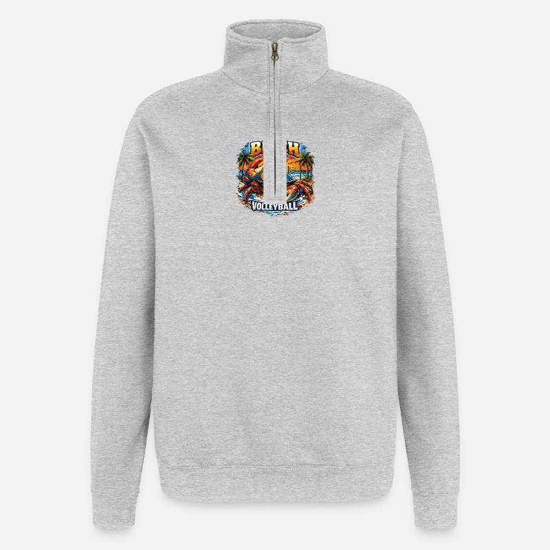 Beach Crab  - Quarter-Zip-Sweatshirt - Grau meliert