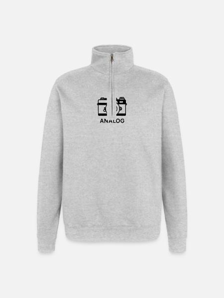 analoge Fotografie - Quarter-Zip-Sweatshirt - Grau meliert