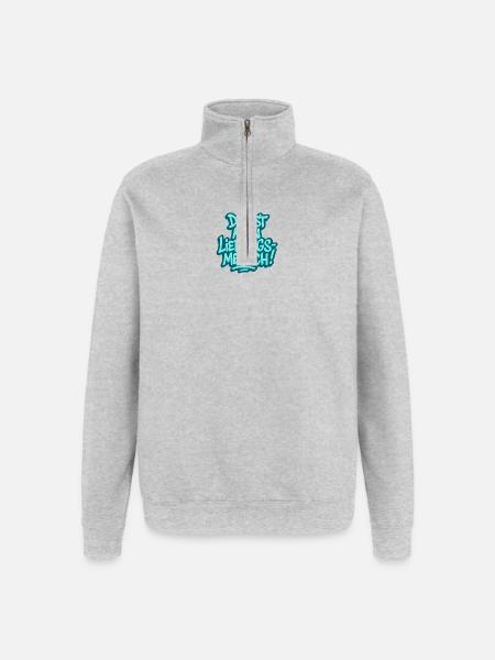Du bist mein Lieblingsmensch - Quarter-Zip-Sweatshirt - Grau meliert
