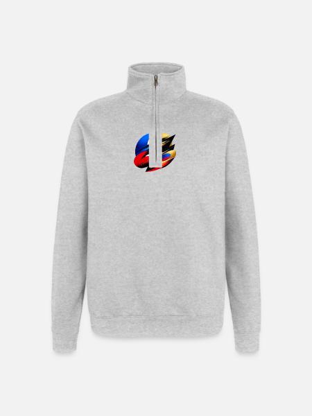 Abstract Energy Flow | Modern Art Design - Quarter-Zip Sweatshirt - heather grey