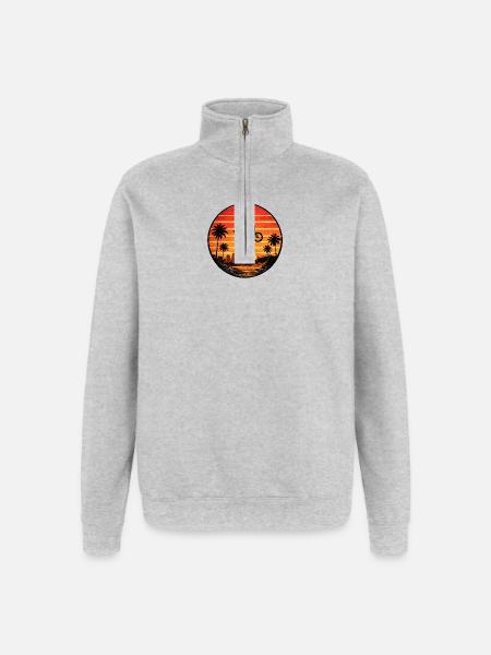 Sunset BMX Jump Circle - Quarter-Zip Sweatshirt - heather grey
