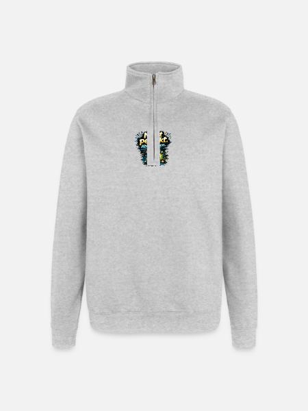 Nicht perfekt, aber selten - Quarter-Zip-Sweatshirt - Grau meliert