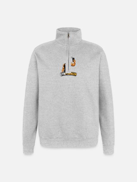 Gymfluencer – Selfie Beast – Beard Edition - Quarter-Zip Sweatshirt - heather grey