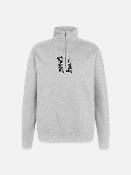 Mig Mag Schweißen Burger - Quarter-Zip-Sweatshirt - Grau meliert