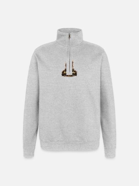 Allerbeste Sein Motiv Dart - Quarter-Zip-Sweatshirt - Grau meliert