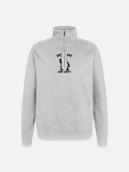 Not Today Off Duty Panda - Quarter-Zip Sweatshirt - heather grey