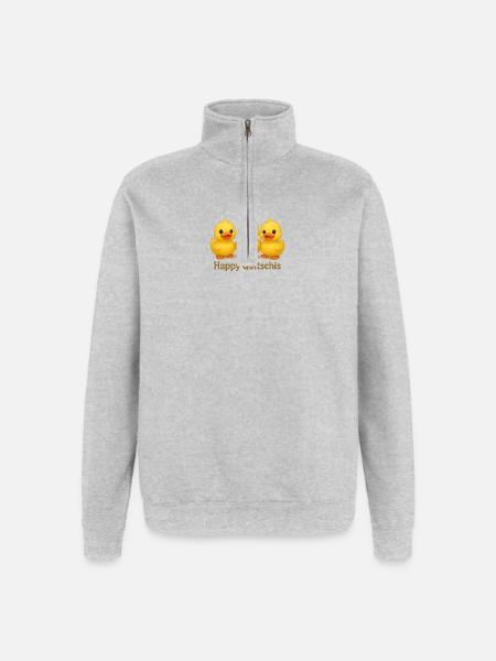 Joyeux Quitschis - Sweat à zip 1/4 - gris chiné