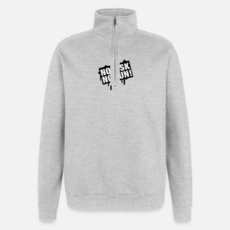 No Risk No Time Célébration Design - Sweat à zip 1/4 - gris chiné