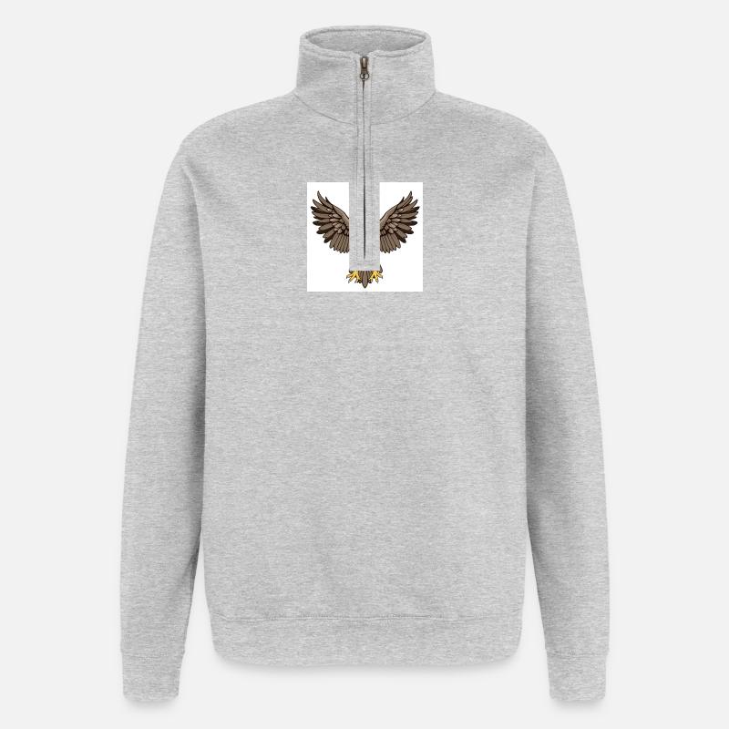 Adler - Quarter-Zip-Sweatshirt - Grau meliert