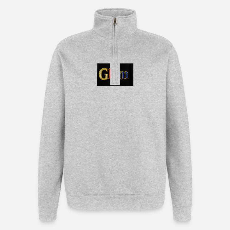 Glam Schmuck Text - Quarter-Zip-Sweatshirt - Grau meliert