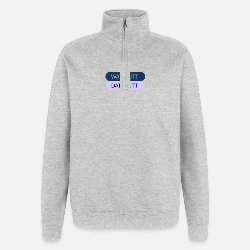 WAT MUTT - DAT MUTT - Quarter-Zip-Sweatshirt - Grau meliert