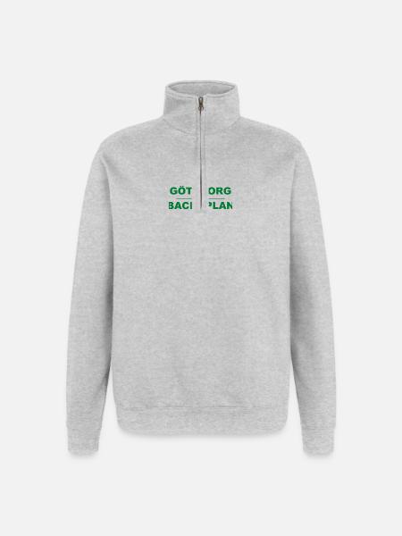 Göteborg Backaplan – Design vert-noir - Sweat à zip 1/4 - gris chiné