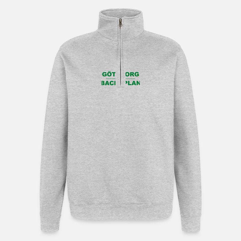 Göteborg Backaplan – Green-black design - Quarter-Zip Sweatshirt - heather grey