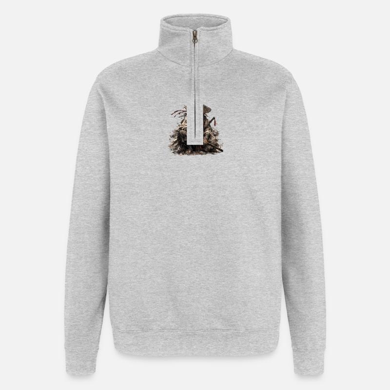 Shadow Ronin Samurai - Quarter-Zip-Sweatshirt - Grau meliert