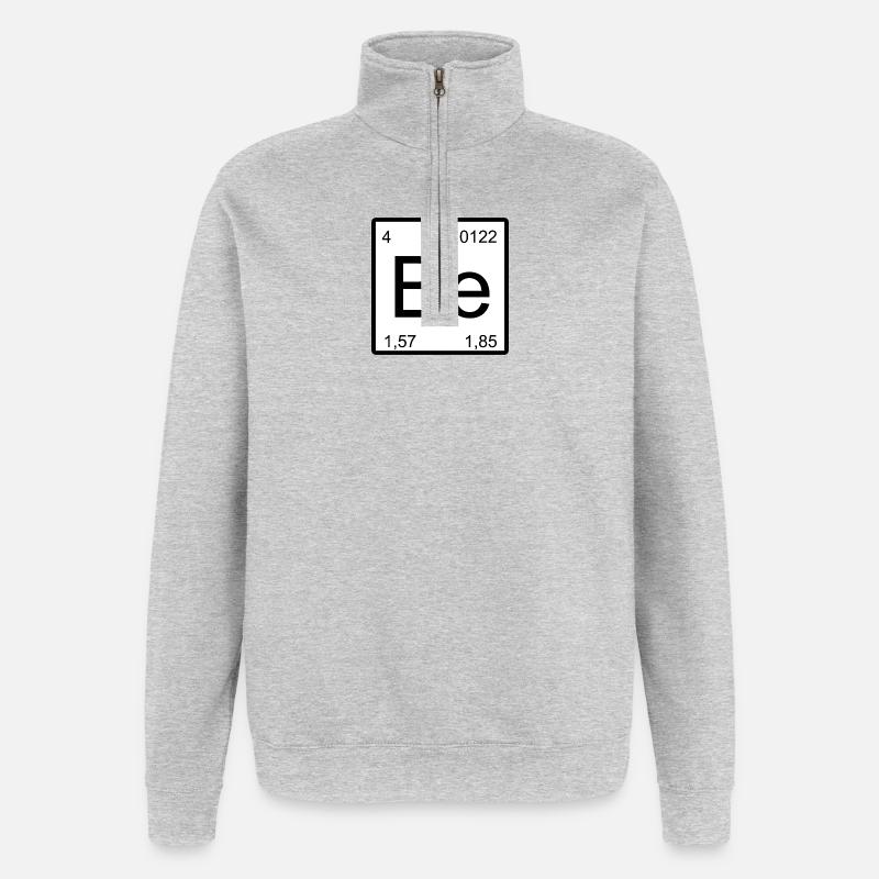 Be Element Stil: Periodensystem Muster Beryllium - Quarter-Zip-Sweatshirt - Grau meliert