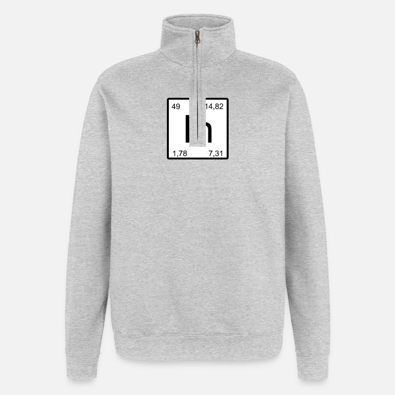 Indium Minimal Element Typography - Quarter-Zip-Sweatshirt - Grau meliert