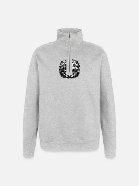 Chess Power – King & Queen in Battle - Quarter-Zip Sweatshirt - heather grey