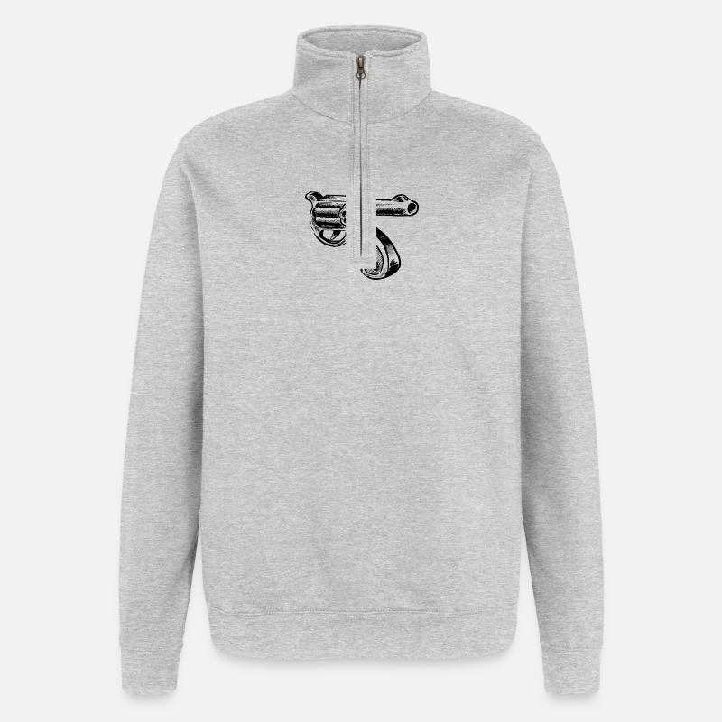 Selfvolver - Sweat à zip 1/4 - gris chiné