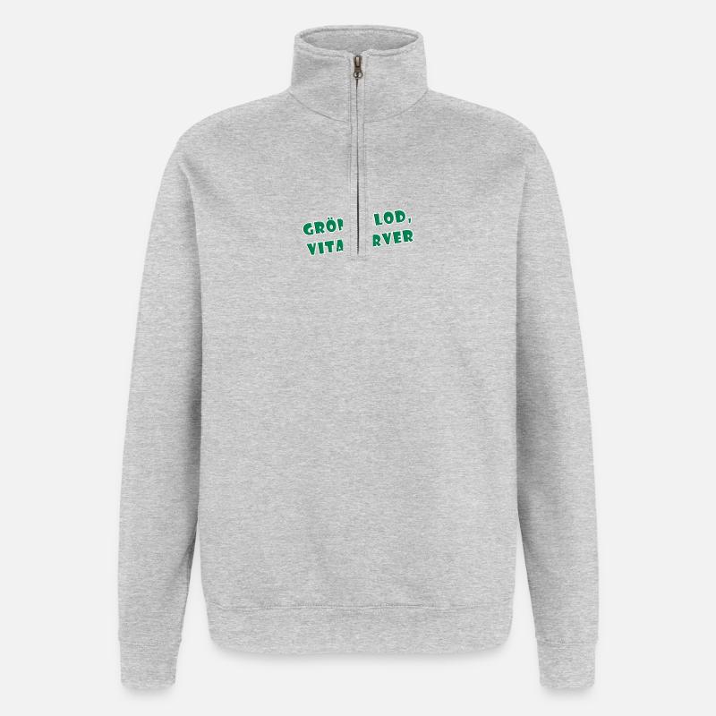 Nerfs blancs sang vert - Sweat à zip 1/4 - gris chiné