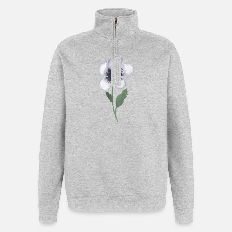 Pansy Violet - Sweat à zip 1/4 - gris chiné