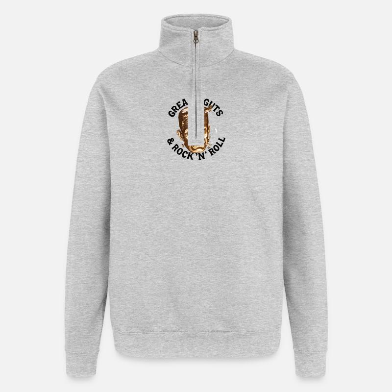 Gomina, Eingeweide & Rock... - Quarter-Zip-Sweatshirt - Grau meliert