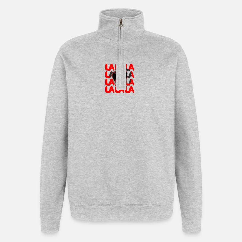 LALA Scream Typografie - Quarter-Zip-Sweatshirt - Grau meliert