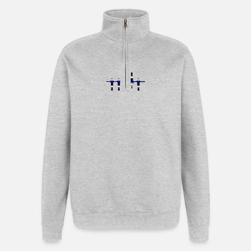 Stylized Blue Figures - Quarter-Zip Sweatshirt - heather grey
