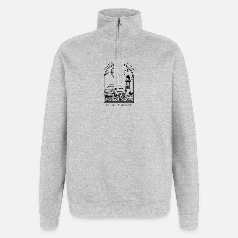 Conception de camping-cars - Sweat à zip 1/4 - gris chiné