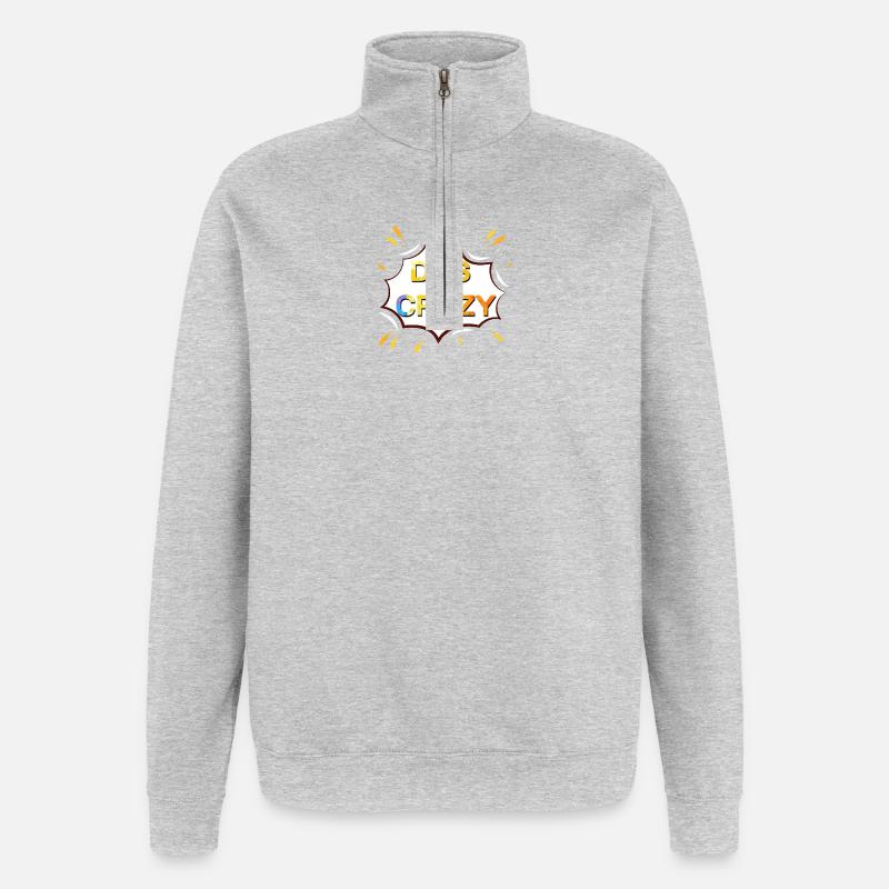 Das Crazy Farbexplosion - Quarter-Zip-Sweatshirt - Grau meliert