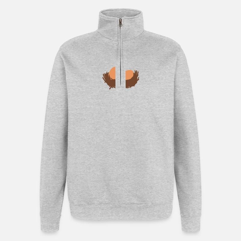 Eggs Nest Egg Easter - Quarter-Zip Sweatshirt - heather grey