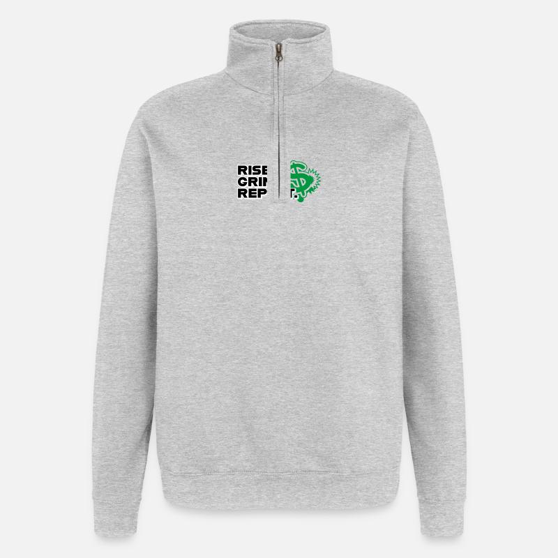 Répétition du grind de montée - Motivation - Sweat à zip 1/4 - gris chiné