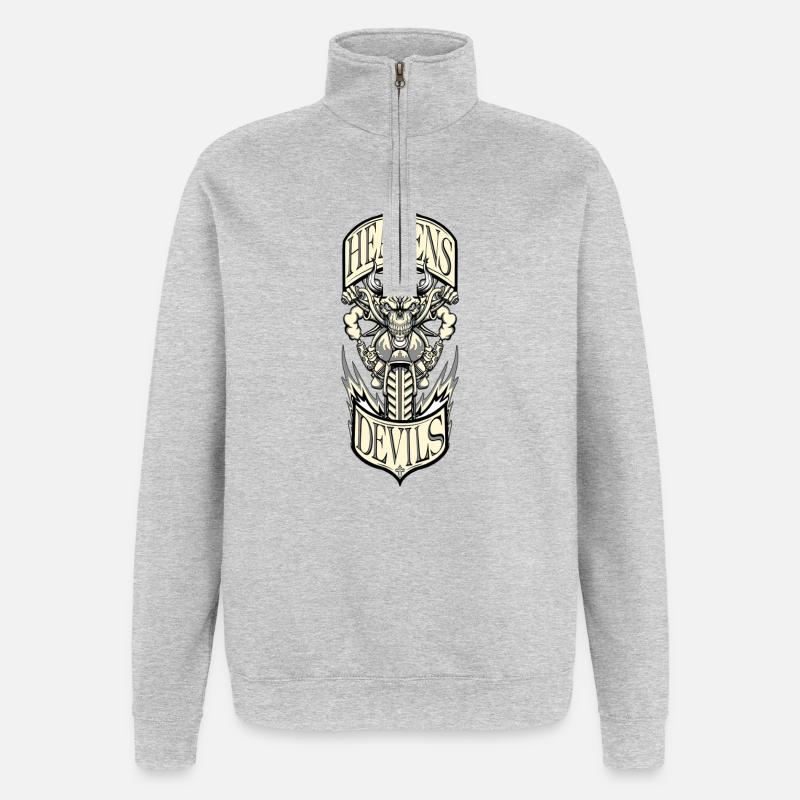 Heavens Devils - Quarter-Zip Sweatshirt - heather grey