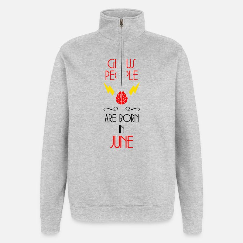 Dschinn, geboren im Juni – Geburtsgeschenk - Quarter-Zip-Sweatshirt - Grau meliert