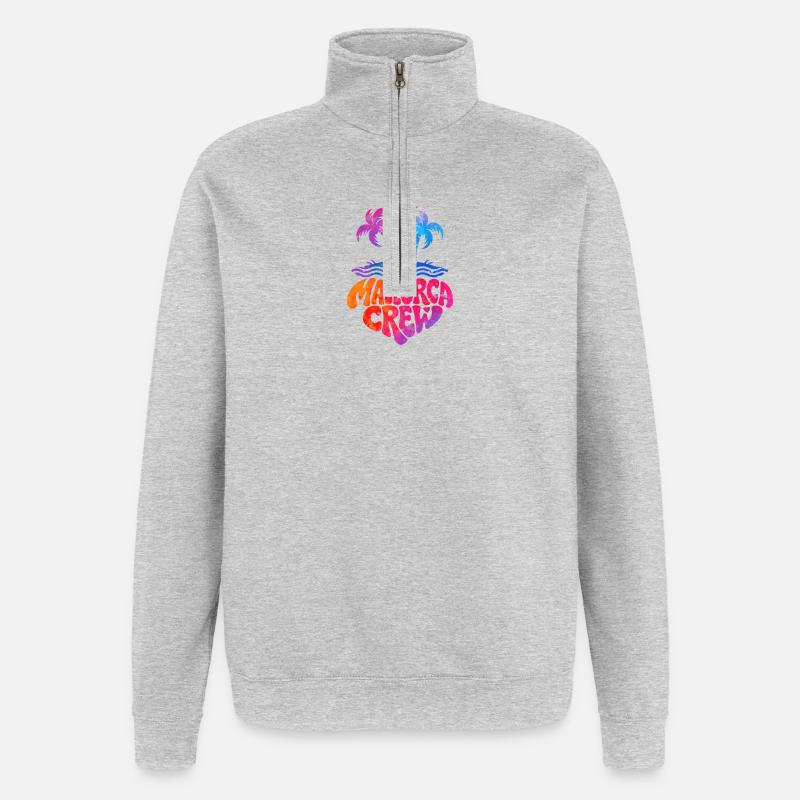 Palmiers d’équipage de Majorque - Sweat à zip 1/4 - gris chiné